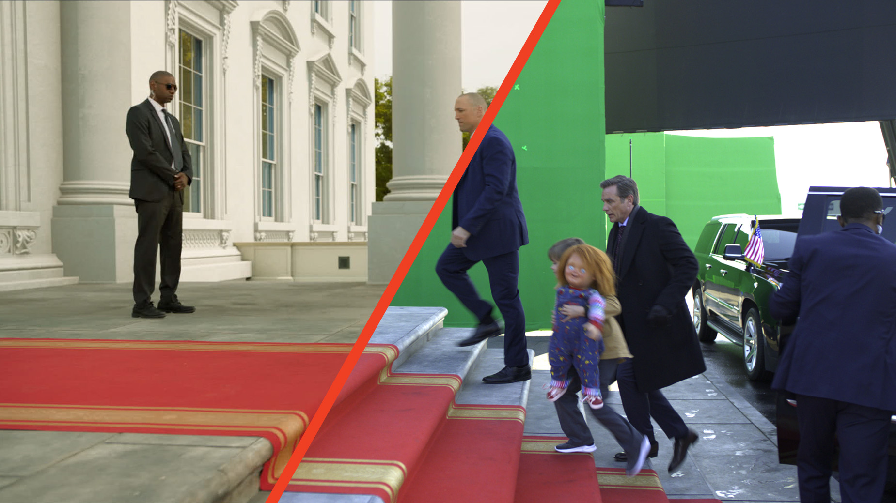 Set extensions visual effects before and after